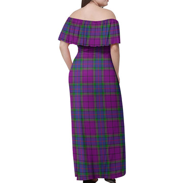 Wardlaw Modern Tartan Off Shoulder Long Dress