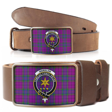 Wardlaw Modern Tartan Belt Buckles with Family Crest