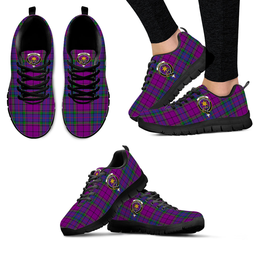 Wardlaw Modern Tartan Sneakers with Family Crest - Tartan Vibes Clothing