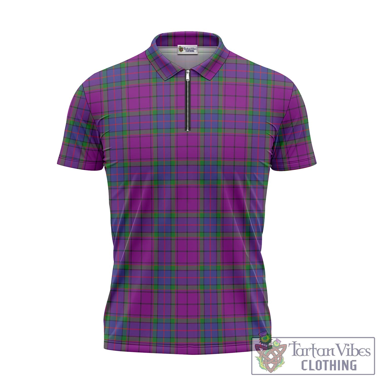 Tartan Vibes Clothing Wardlaw Modern Tartan Zipper Polo Shirt