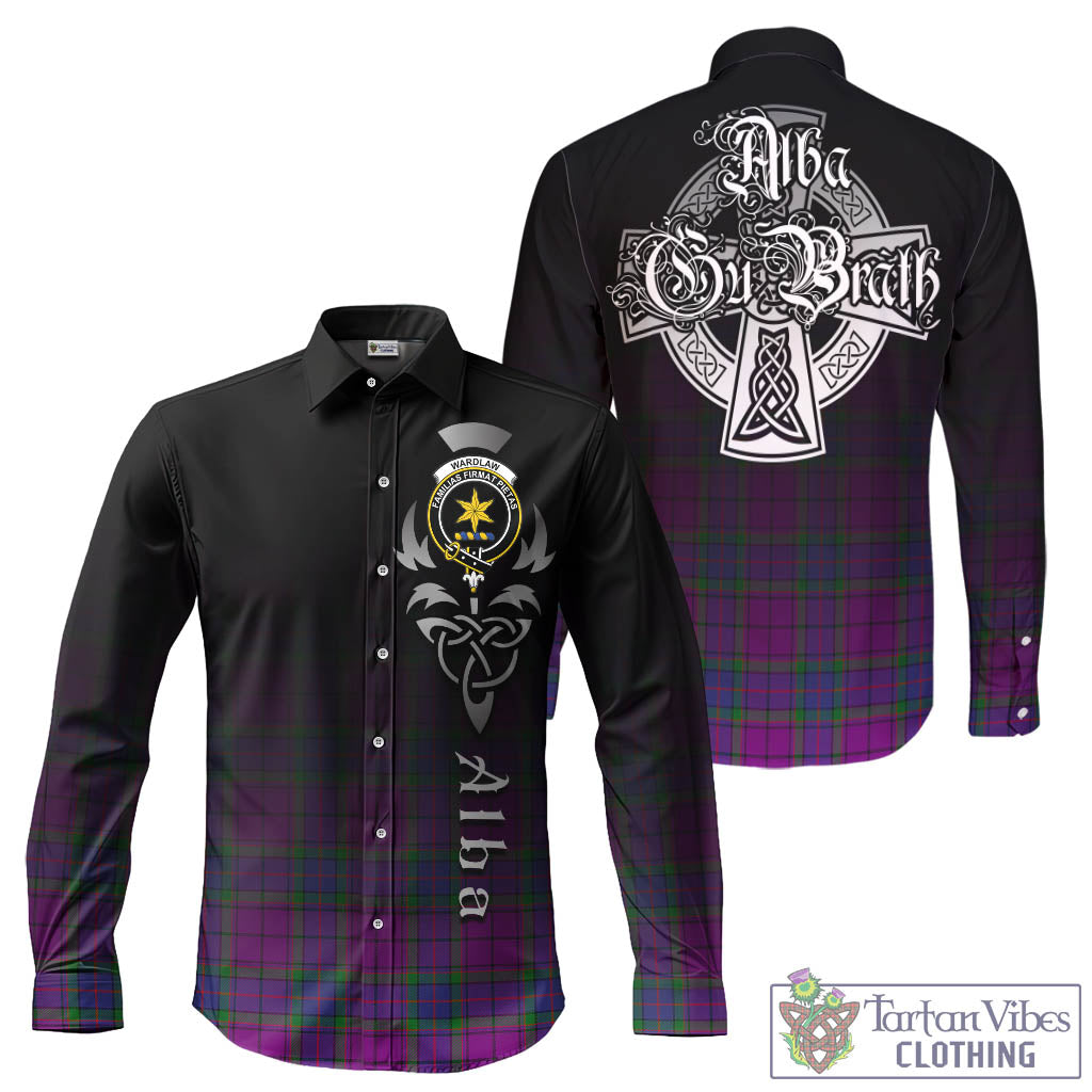 Tartan Vibes Clothing Wardlaw Modern Tartan Long Sleeve Button Up Featuring Alba Gu Brath Family Crest Celtic Inspired