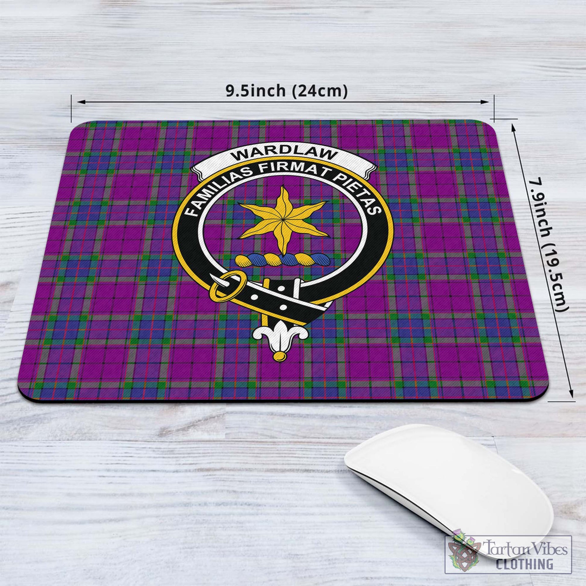 Tartan Vibes Clothing Wardlaw Modern Tartan Mouse Pad with Family Crest