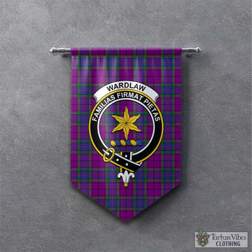 Wardlaw Modern Tartan Gonfalon, Tartan Banner with Family Crest