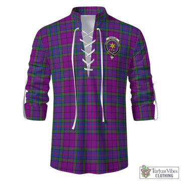 Wardlaw Modern Tartan Men's Scottish Traditional Jacobite Ghillie Kilt Shirt with Family Crest