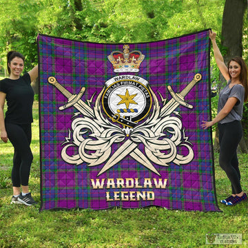 Wardlaw Modern Tartan Quilt with Clan Crest and the Golden Sword of Courageous Legacy