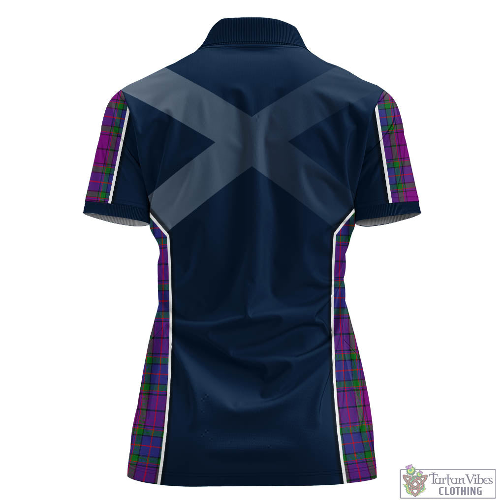 Tartan Vibes Clothing Wardlaw Modern Tartan Women's Polo Shirt with Family Crest and Scottish Thistle Vibes Sport Style