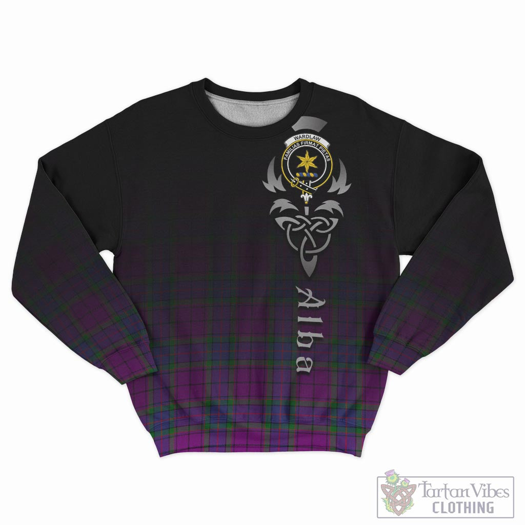 Tartan Vibes Clothing Wardlaw Modern Tartan Sweatshirt Featuring Alba Gu Brath Family Crest Celtic Inspired