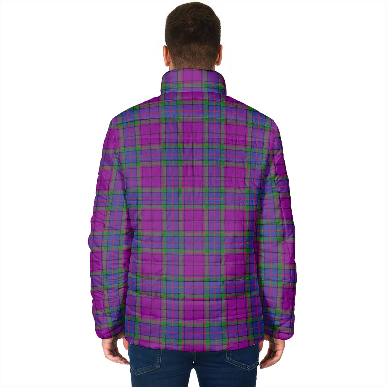 Wardlaw Modern Tartan Padded Jacket with Family Crest - Tartan Vibes Clothing