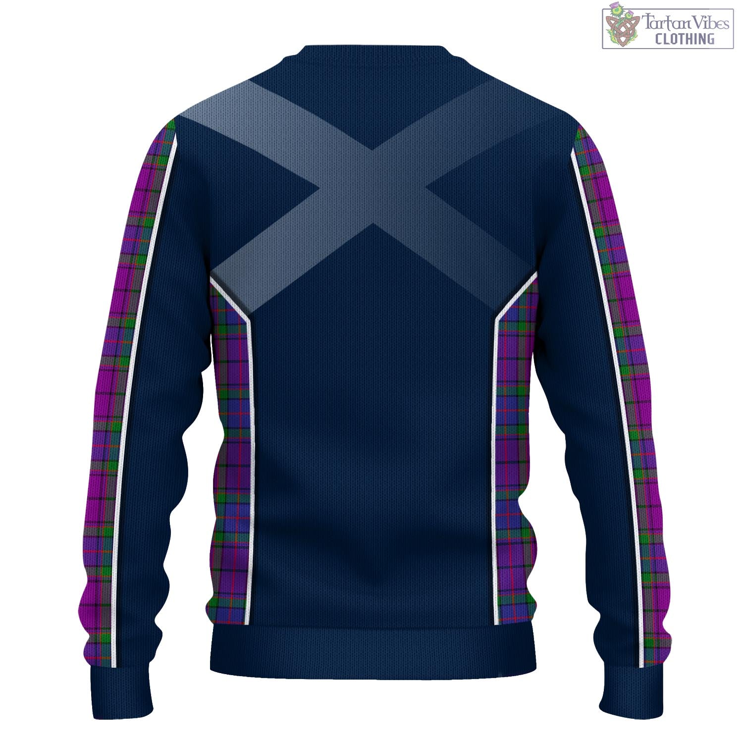 Tartan Vibes Clothing Wardlaw Modern Tartan Knitted Sweatshirt with Family Crest and Scottish Thistle Vibes Sport Style