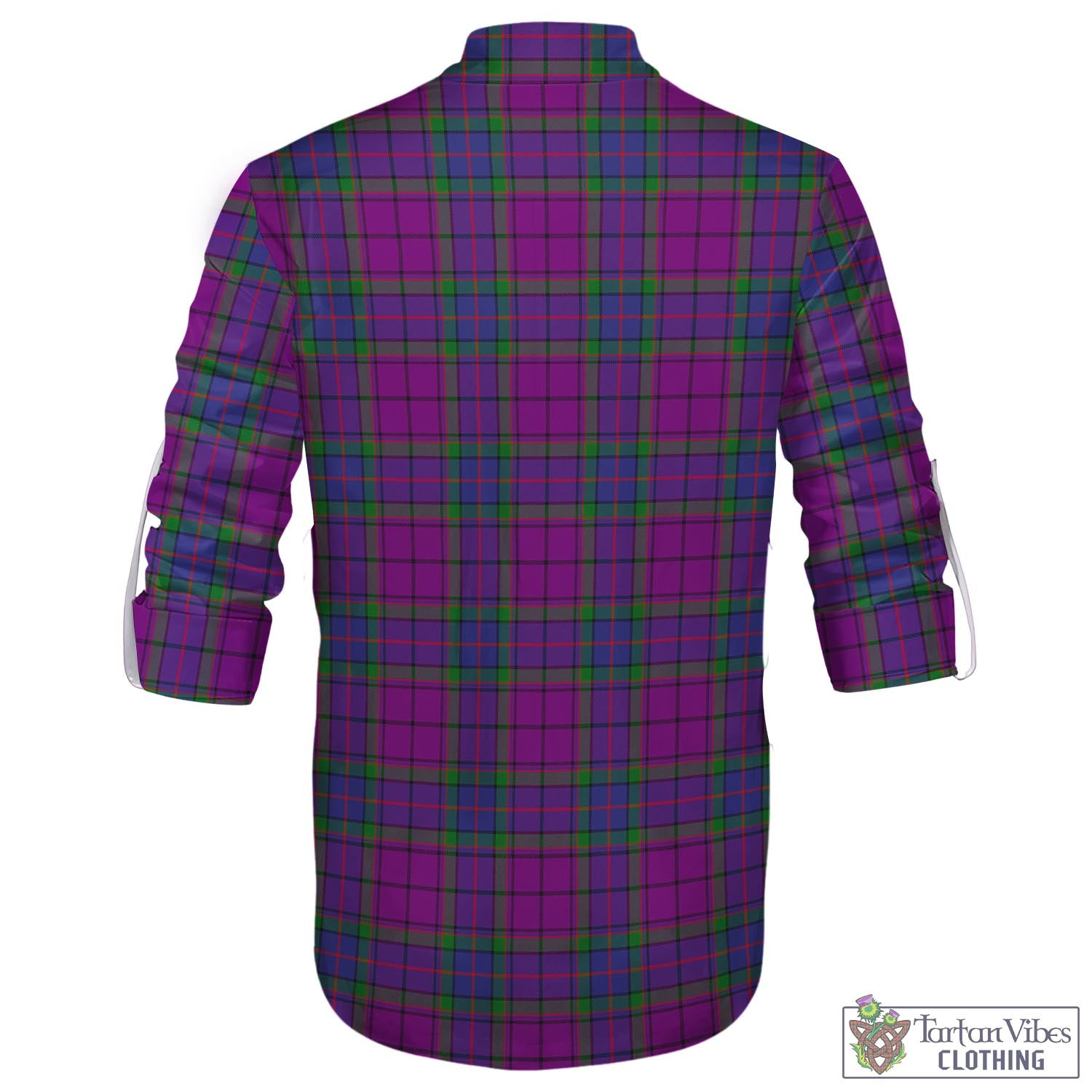 Tartan Vibes Clothing Wardlaw Modern Tartan Men's Scottish Traditional Jacobite Ghillie Kilt Shirt with Family Crest