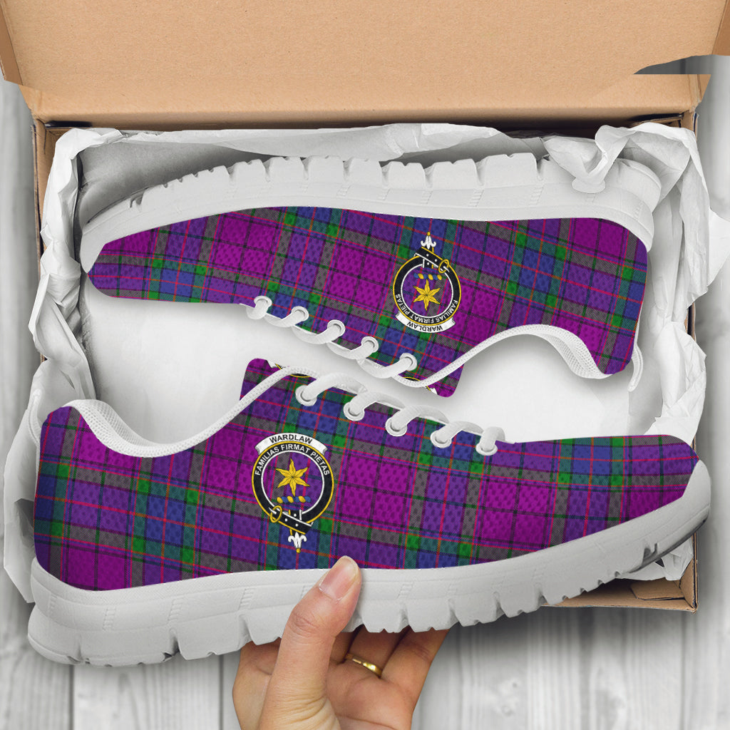 Wardlaw Modern Tartan Sneakers with Family Crest - Tartan Vibes Clothing