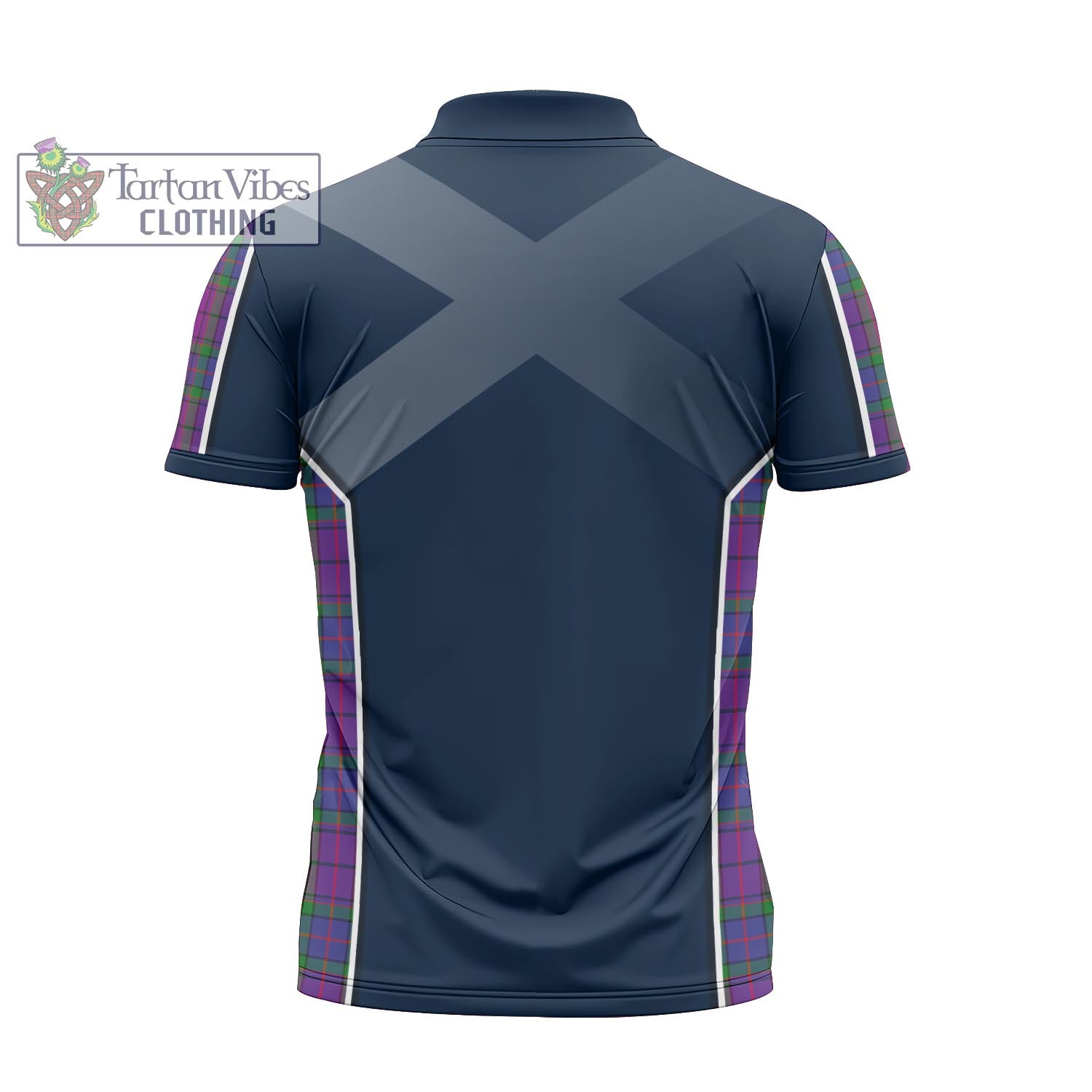 Tartan Vibes Clothing Wardlaw Modern Tartan Zipper Polo Shirt with Family Crest and Scottish Thistle Vibes Sport Style