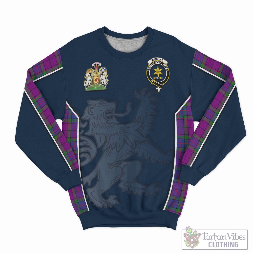 Tartan Vibes Clothing Wardlaw Modern Tartan Sweater with Family Crest and Lion Rampant Vibes Sport Style