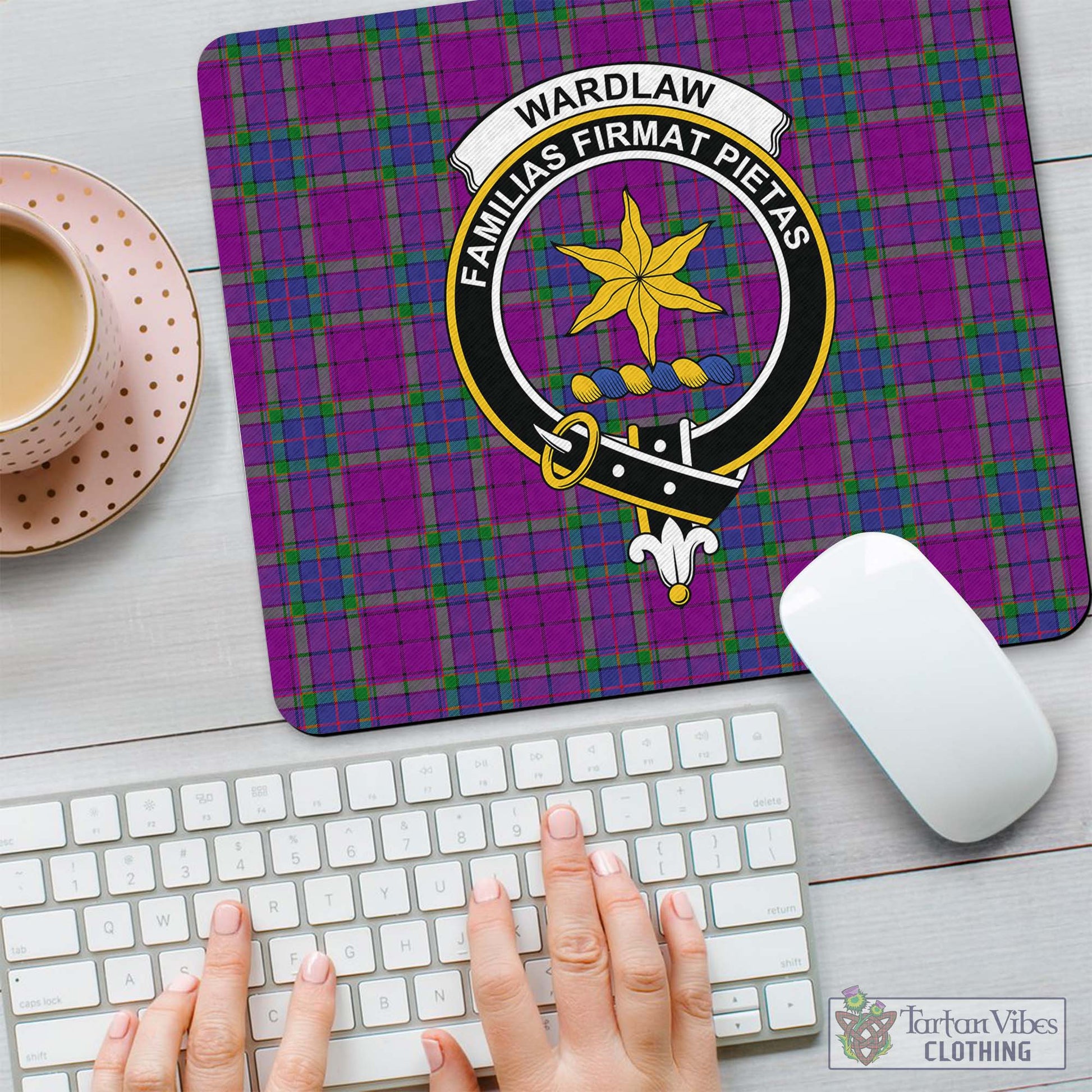 Tartan Vibes Clothing Wardlaw Modern Tartan Mouse Pad with Family Crest