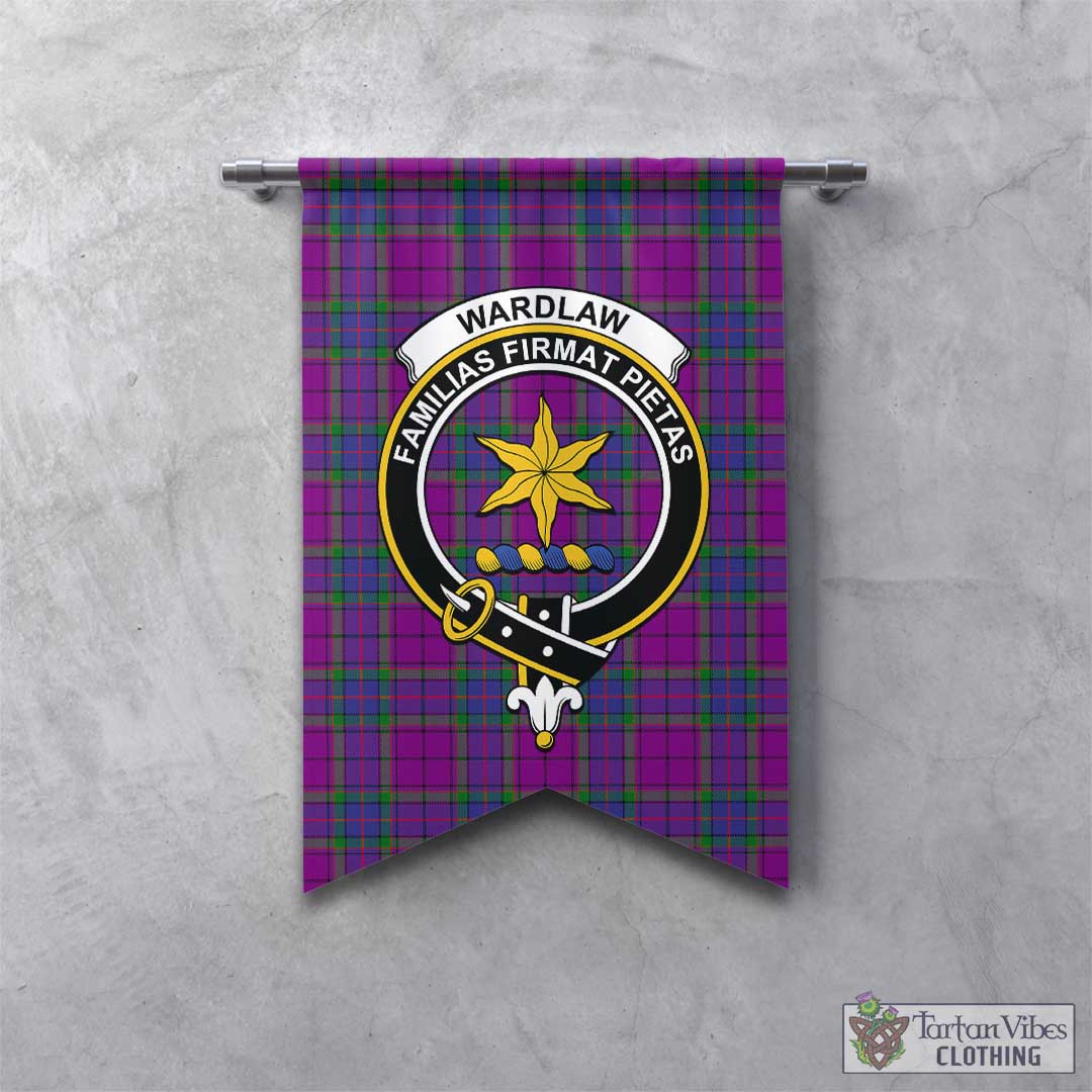 Tartan Vibes Clothing Wardlaw Modern Tartan Gonfalon, Tartan Banner with Family Crest