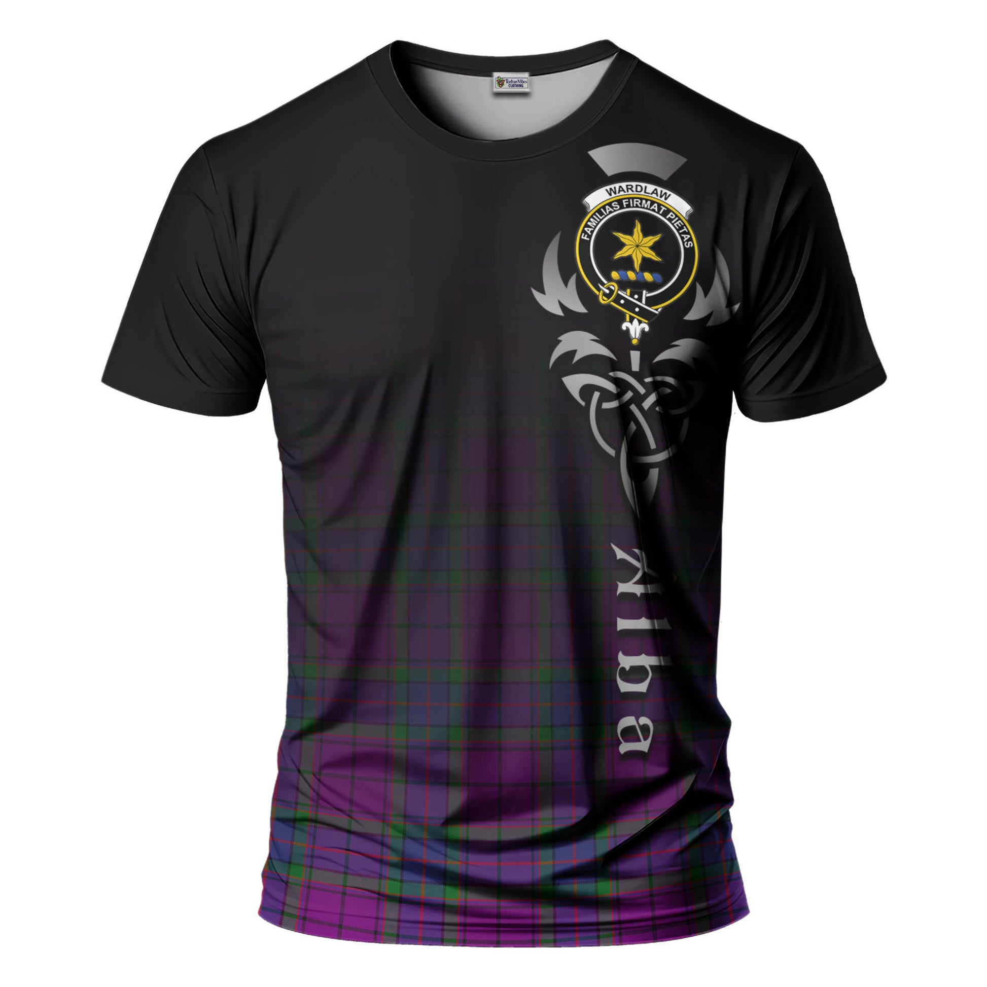 Tartan Vibes Clothing Wardlaw Modern Tartan T-Shirt Featuring Alba Gu Brath Family Crest Celtic Inspired