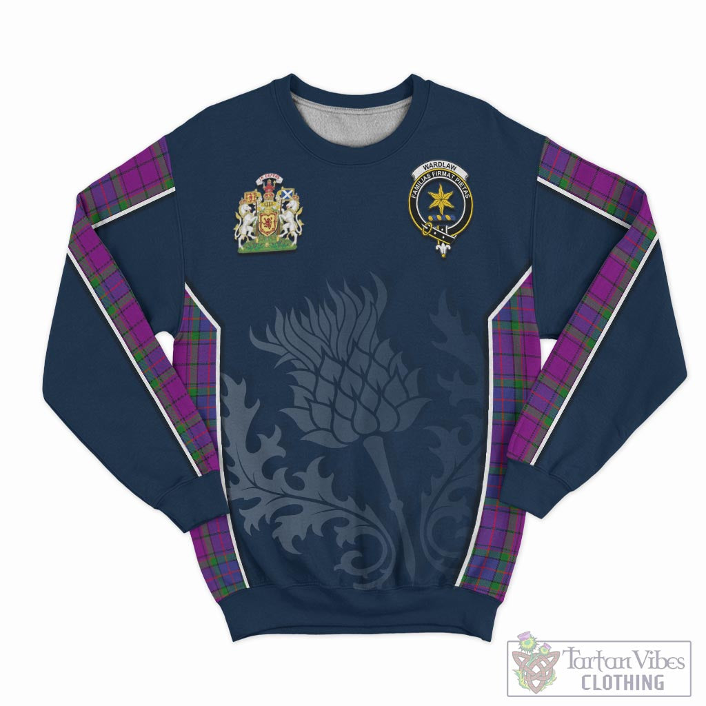 Tartan Vibes Clothing Wardlaw Modern Tartan Sweatshirt with Family Crest and Scottish Thistle Vibes Sport Style