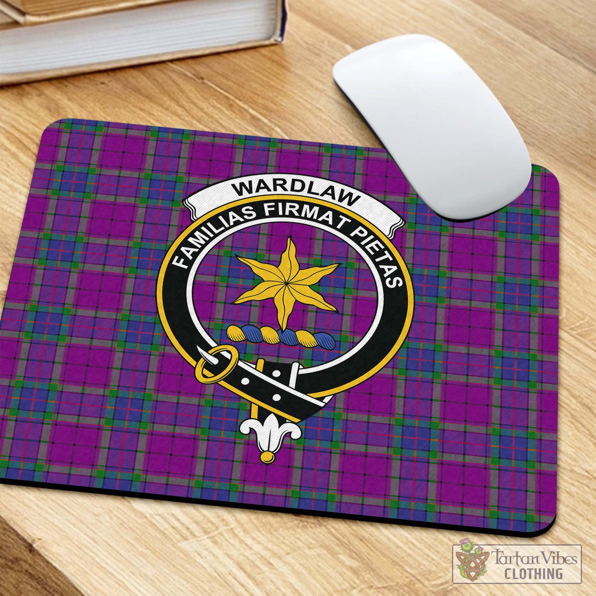 Tartan Vibes Clothing Wardlaw Modern Tartan Mouse Pad with Family Crest