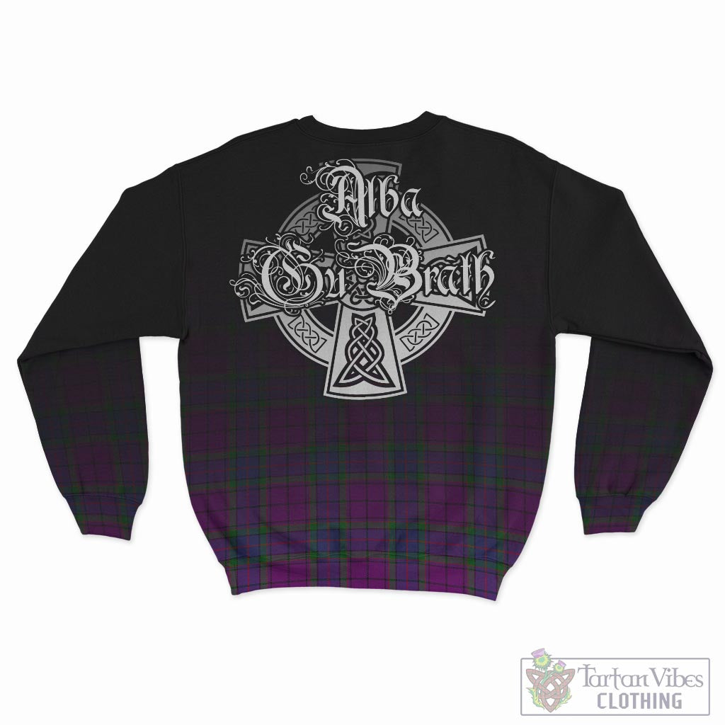 Tartan Vibes Clothing Wardlaw Modern Tartan Sweatshirt Featuring Alba Gu Brath Family Crest Celtic Inspired