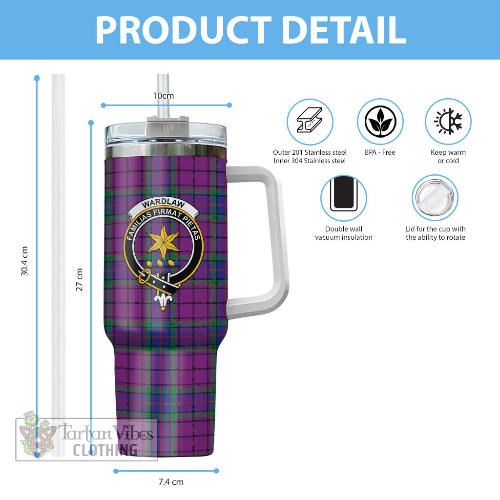 Tartan Vibes Clothing Wardlaw Modern Tartan and Family Crest Tumbler with Handle