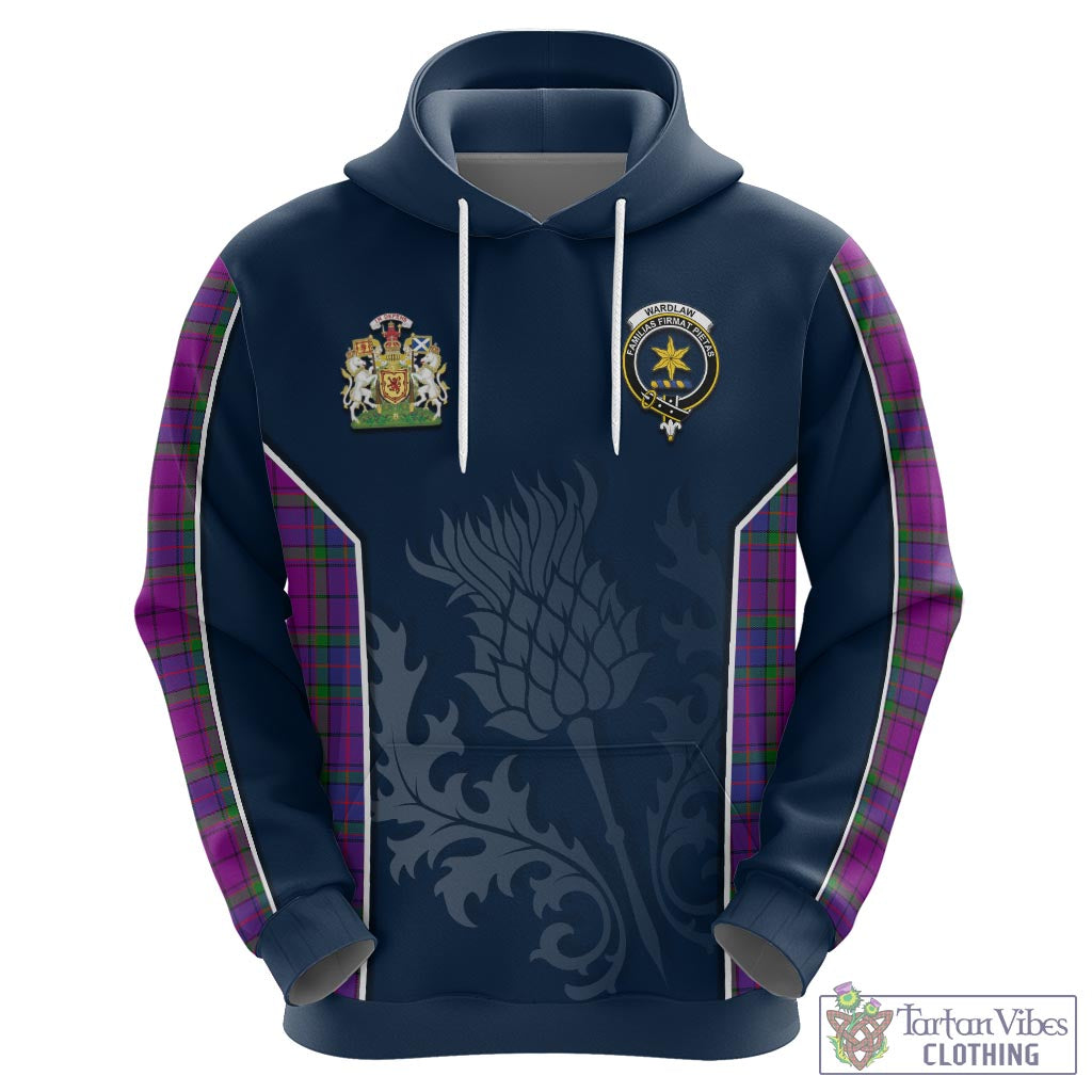 Tartan Vibes Clothing Wardlaw Modern Tartan Hoodie with Family Crest and Scottish Thistle Vibes Sport Style