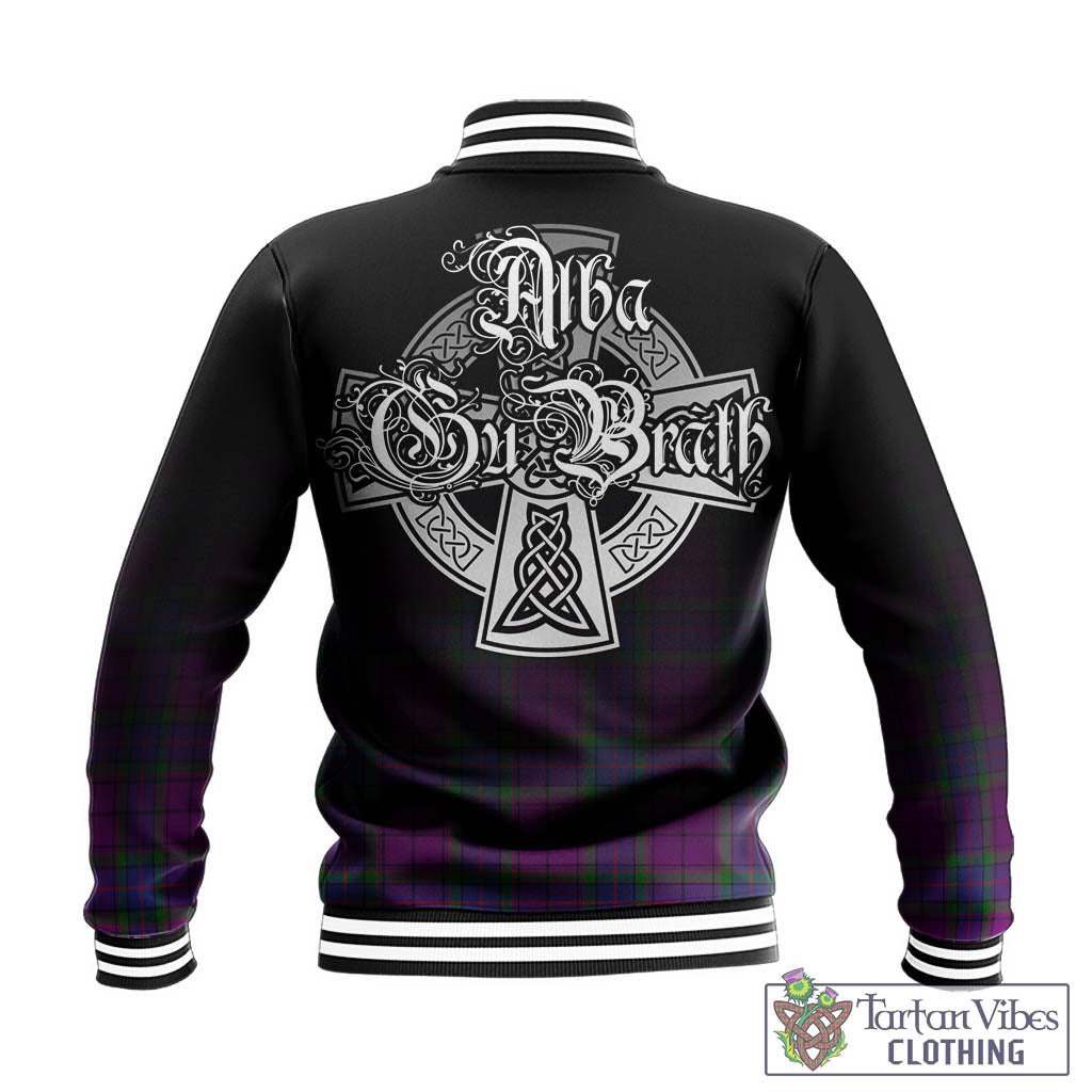 Tartan Vibes Clothing Wardlaw Modern Tartan Baseball Jacket Featuring Alba Gu Brath Family Crest Celtic Inspired