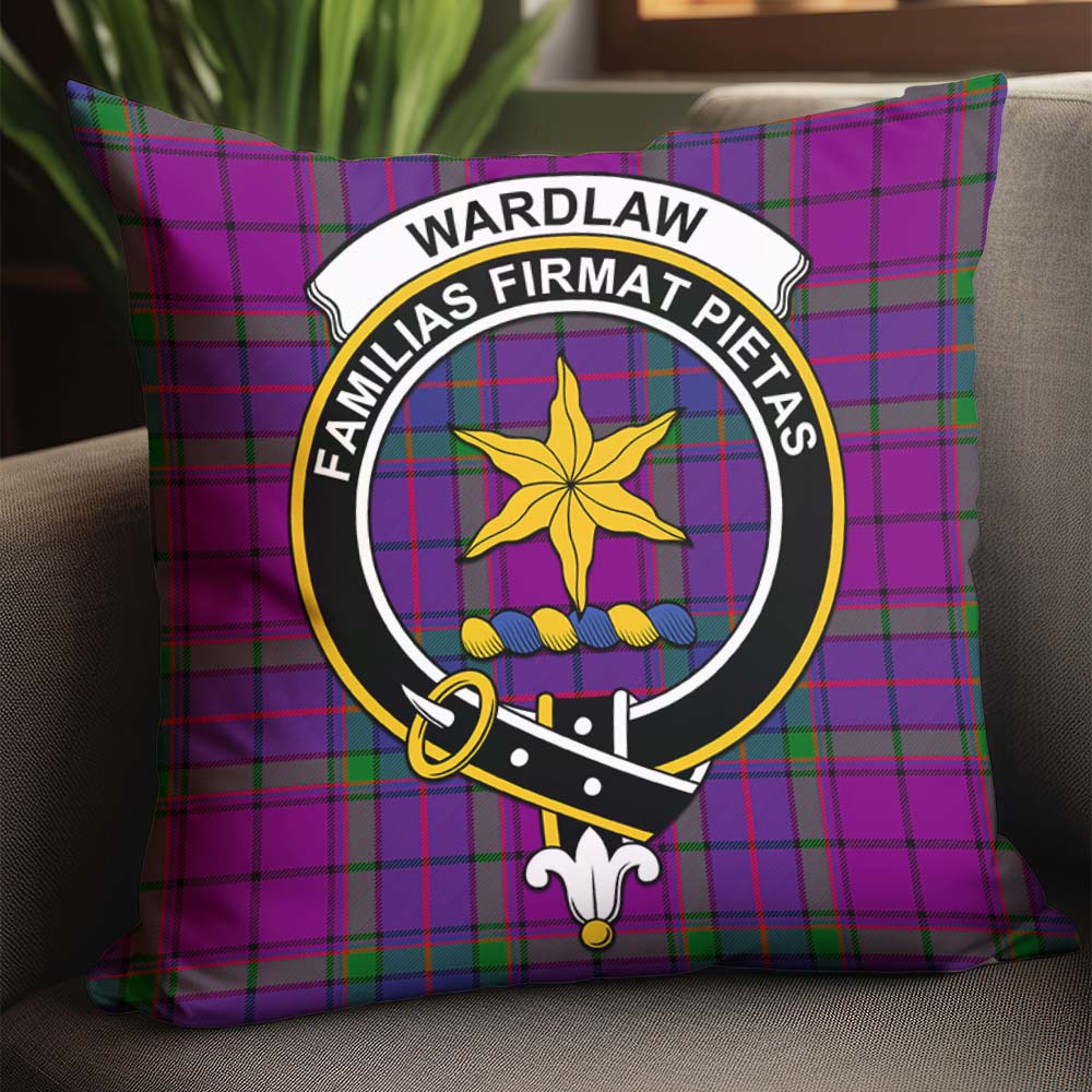 Wardlaw Modern Tartan Pillow Cover with Family Crest - Tartanvibesclothing