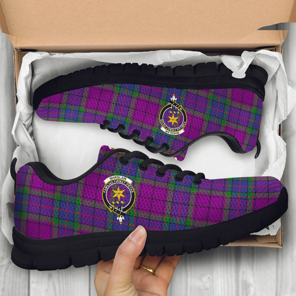 Wardlaw Modern Tartan Sneakers with Family Crest - Tartan Vibes Clothing