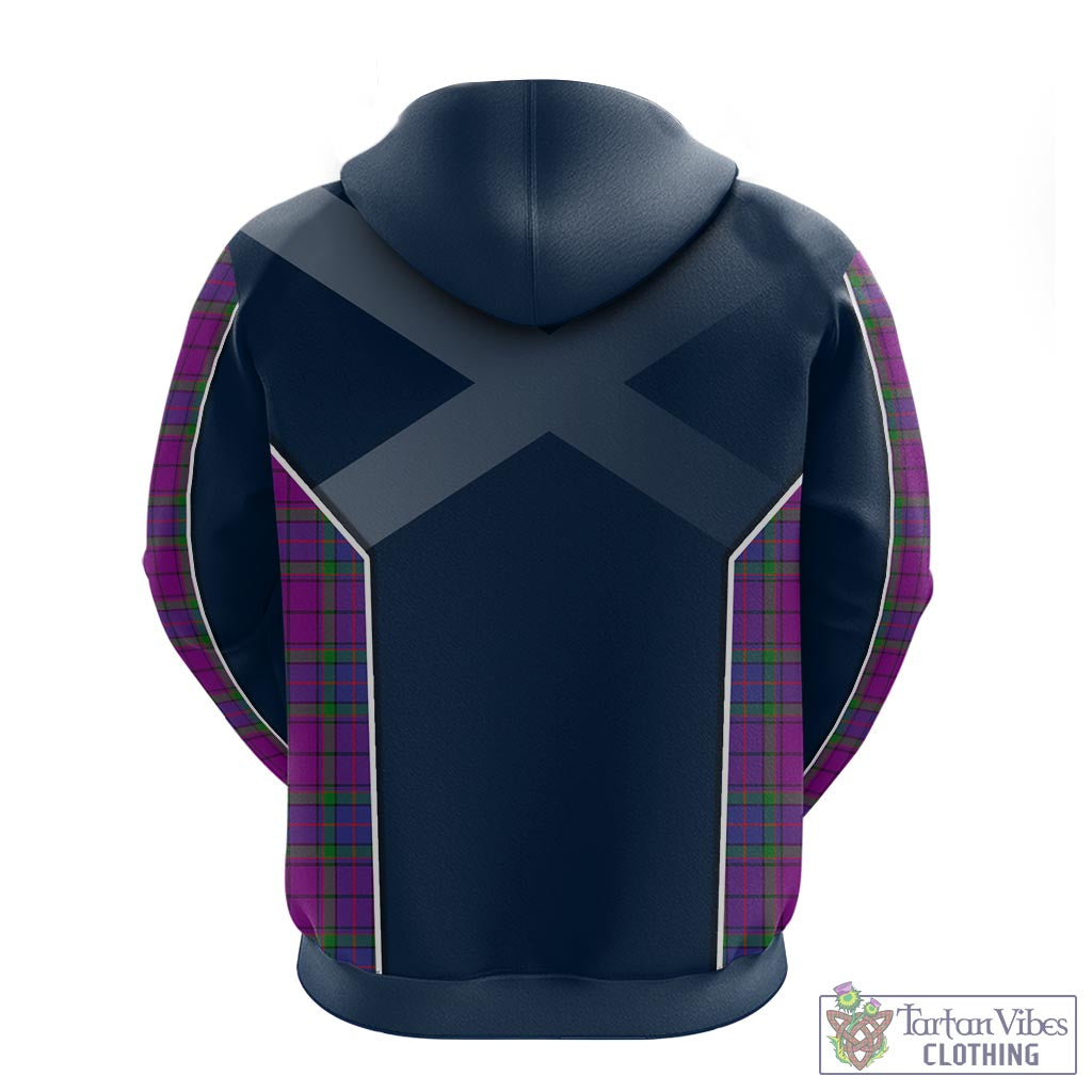 Tartan Vibes Clothing Wardlaw Modern Tartan Hoodie with Family Crest and Lion Rampant Vibes Sport Style