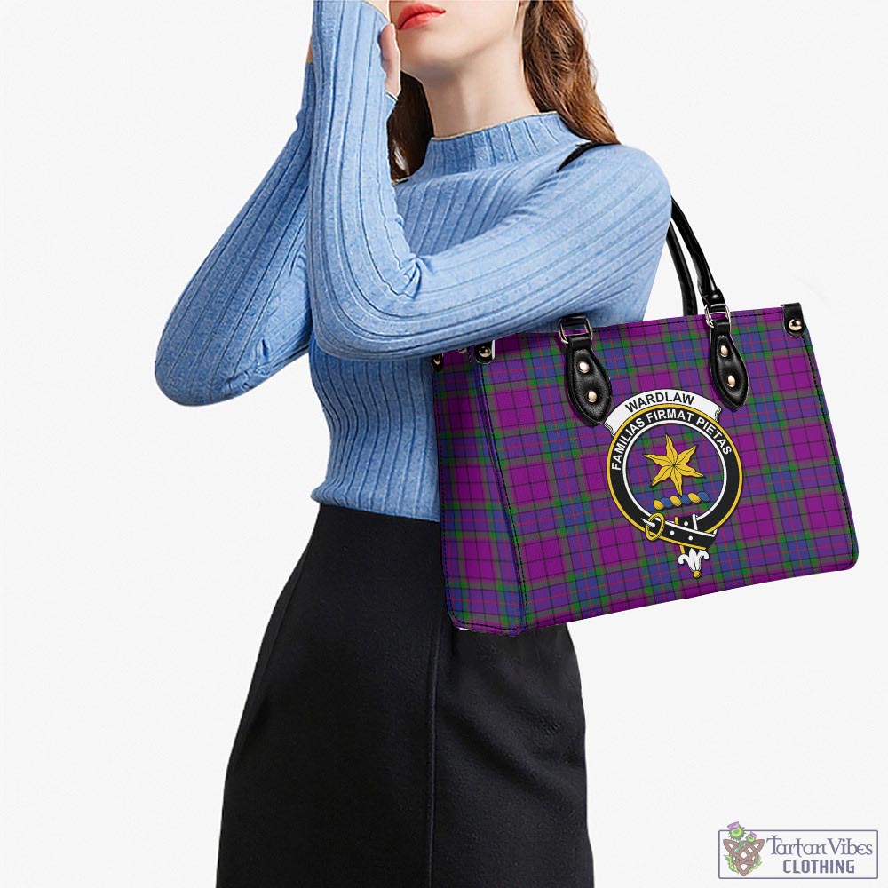 Tartan Vibes Clothing Wardlaw Modern Tartan Luxury Leather Handbags with Family Crest