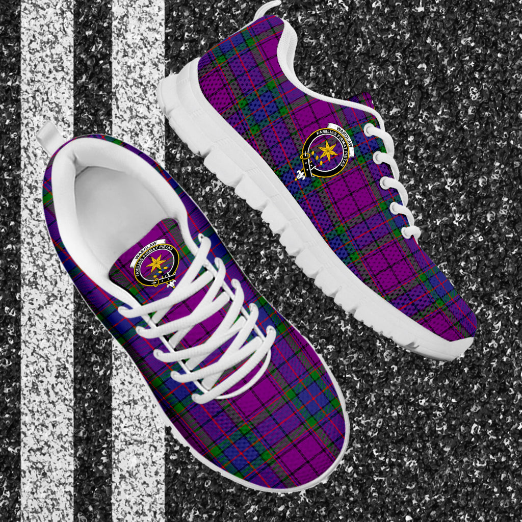 Wardlaw Modern Tartan Sneakers with Family Crest - Tartan Vibes Clothing