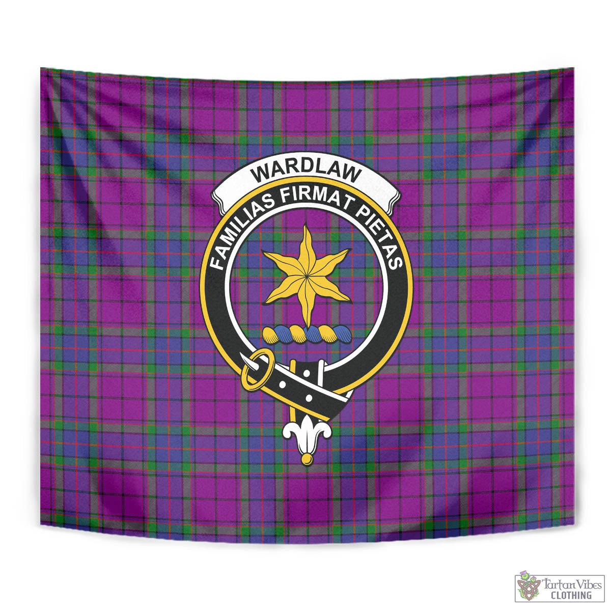 Tartan Vibes Clothing Wardlaw Modern Tartan Tapestry Wall Hanging and Home Decor for Room with Family Crest