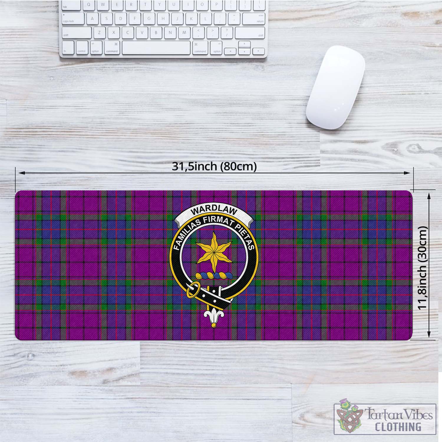 Tartan Vibes Clothing Wardlaw Modern Tartan Mouse Pad with Family Crest