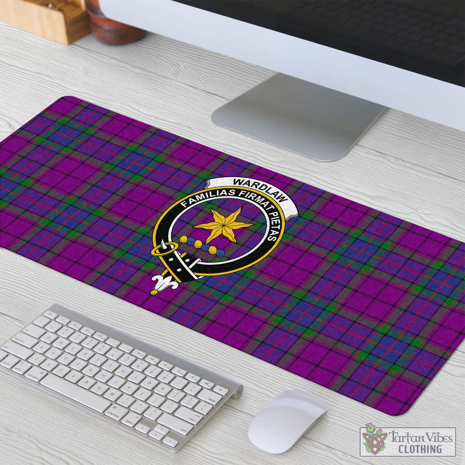 Tartan Vibes Clothing Wardlaw Modern Tartan Mouse Pad with Family Crest