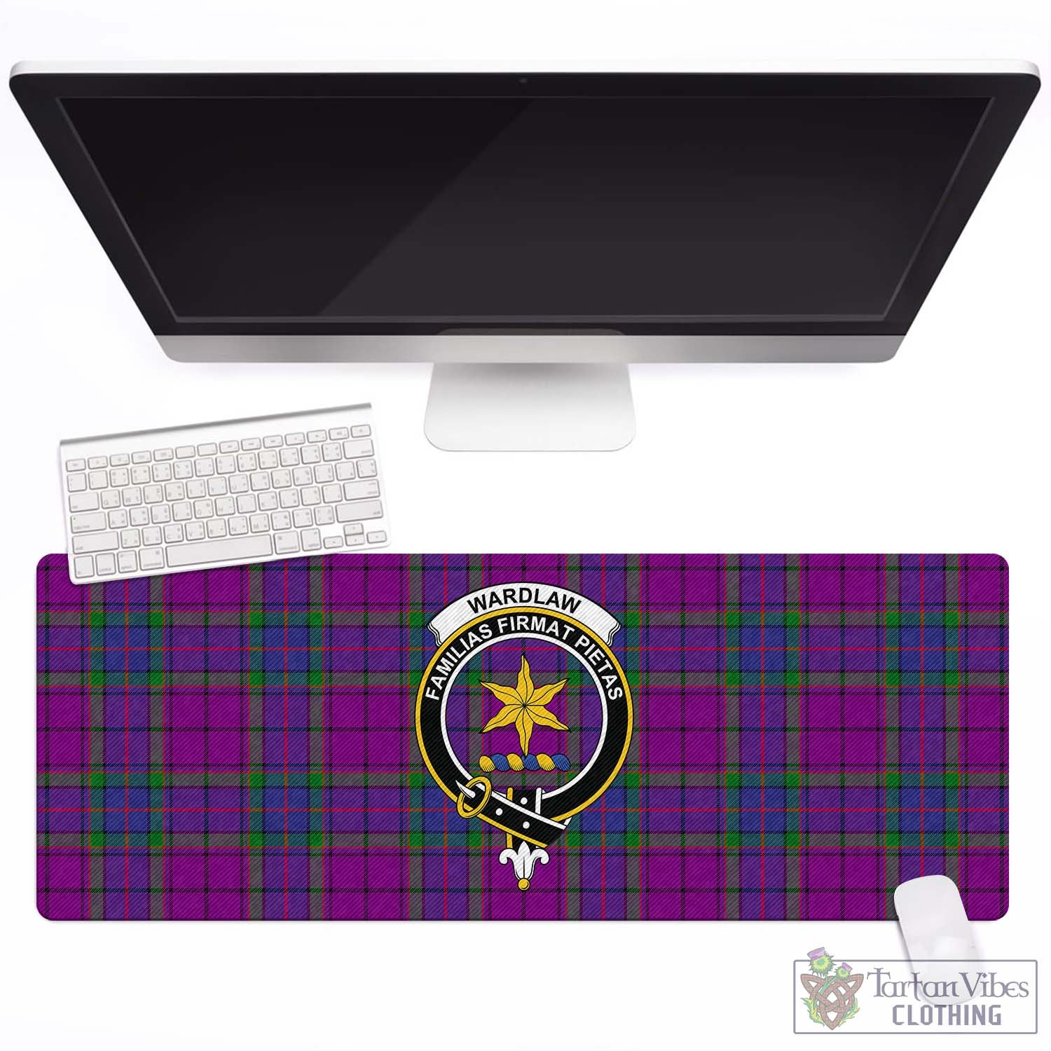 Tartan Vibes Clothing Wardlaw Modern Tartan Mouse Pad with Family Crest