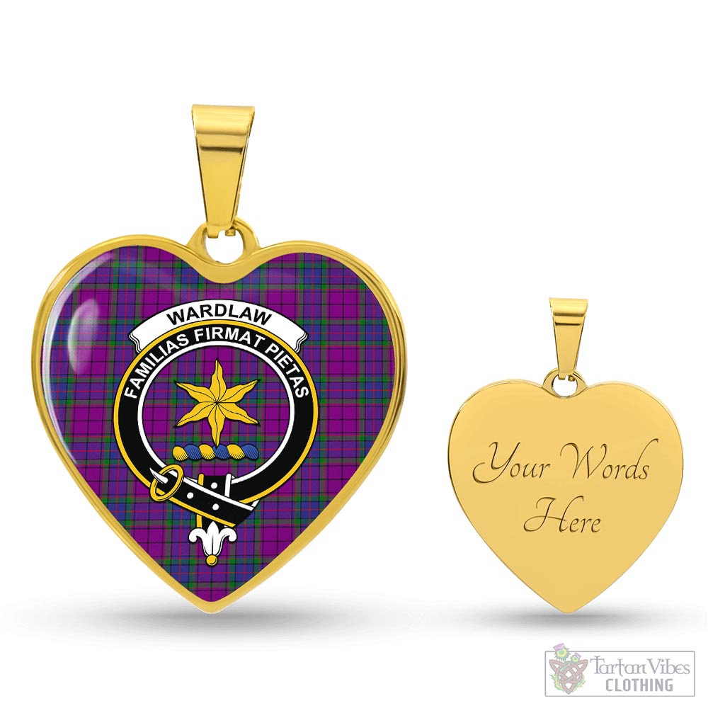 Tartan Vibes Clothing Wardlaw Modern Tartan Heart Necklace with Family Crest