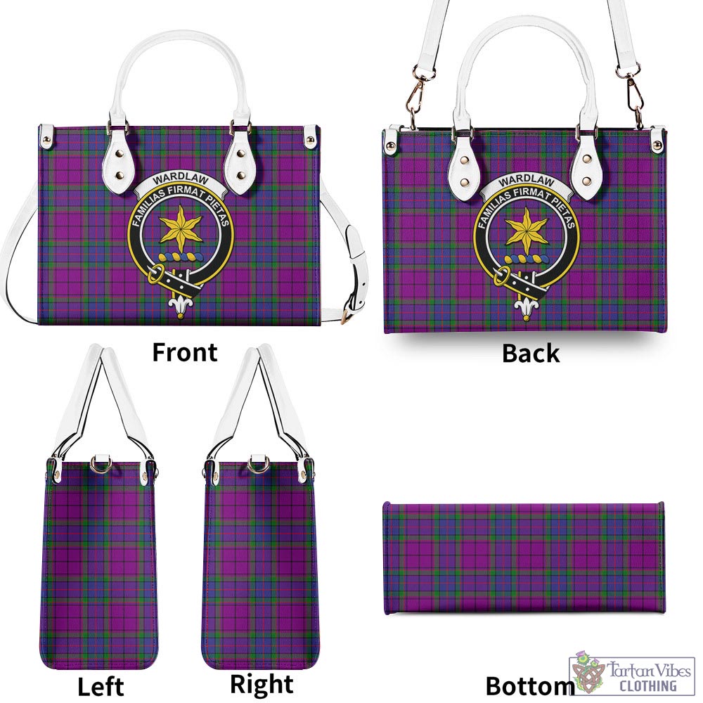 Tartan Vibes Clothing Wardlaw Modern Tartan Luxury Leather Handbags with Family Crest