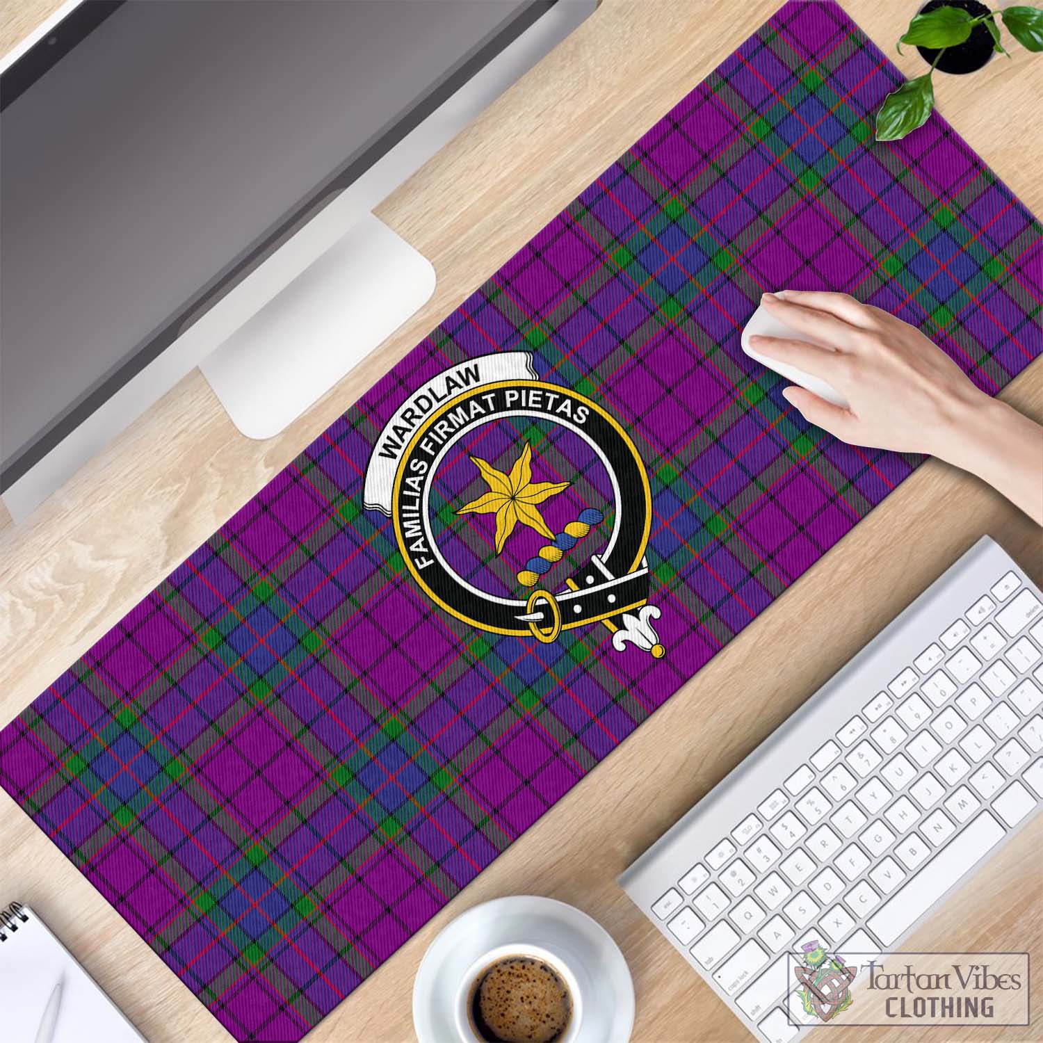 Tartan Vibes Clothing Wardlaw Modern Tartan Mouse Pad with Family Crest