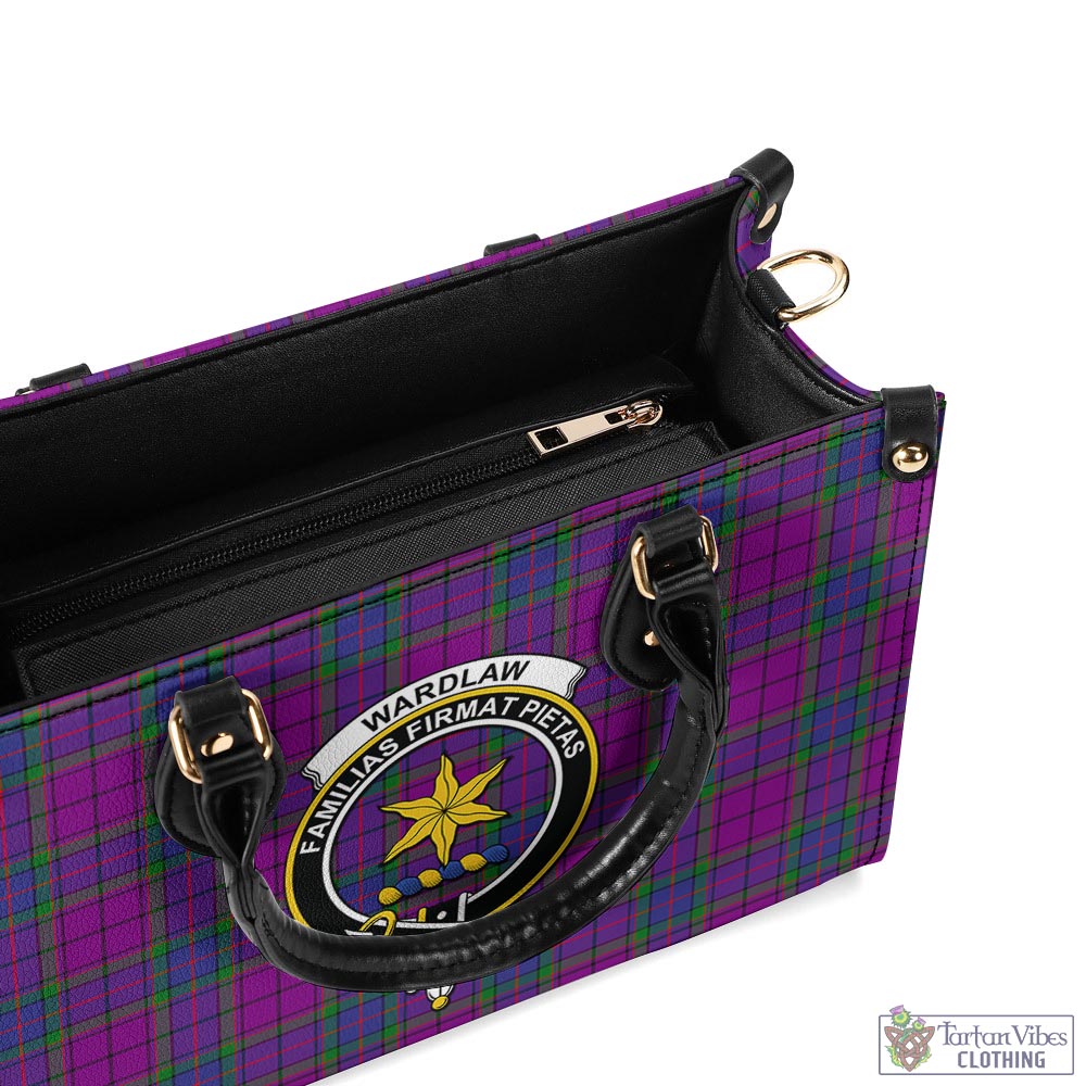 Tartan Vibes Clothing Wardlaw Modern Tartan Luxury Leather Handbags with Family Crest