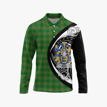 Ware Irish Clan Long Sleeve Polo Shirt Celtic Circle Style Unisex - Tartan Vibes Clothing