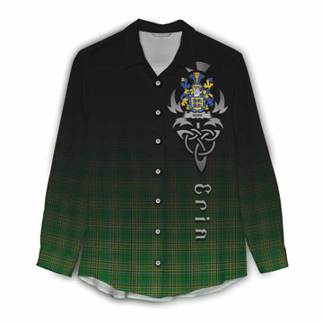 Ware Irish Clan Women's Casual Shirt with Coat of Arms Erin Go Bragh Celtic Inspired Female - Tartan Vibes Clothing
