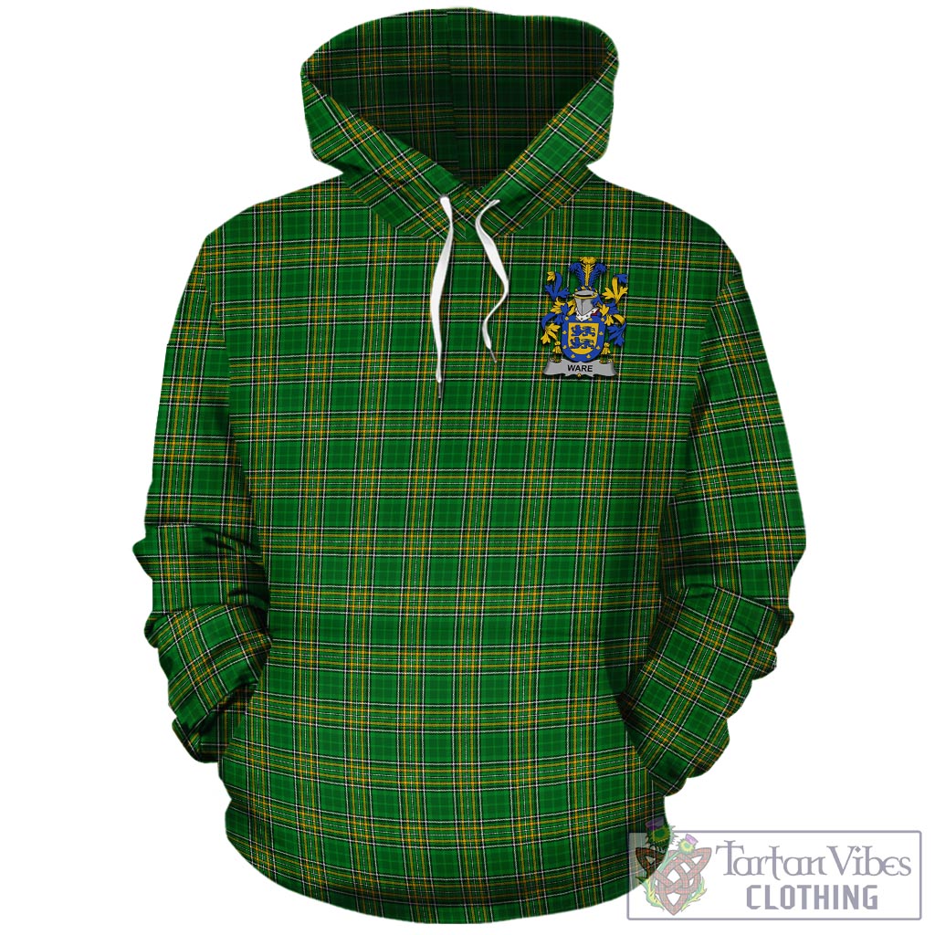 Ware Irish Clan Tartan Hoodie with Coat of Arms - Tartan Vibes Clothing