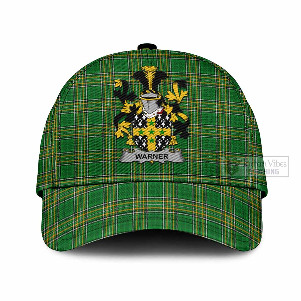 Tartan Vibes Clothing Warner Irish Clan Tartan Classic Cap with Coat of Arms