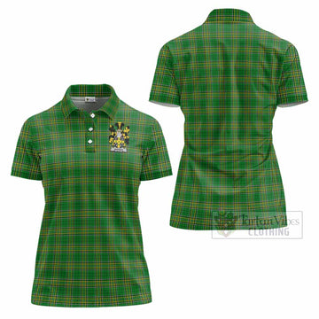 Warner Irish Clan Tartan Women's Polo Shirt with Coat of Arms - Tartan Vibes Clothing