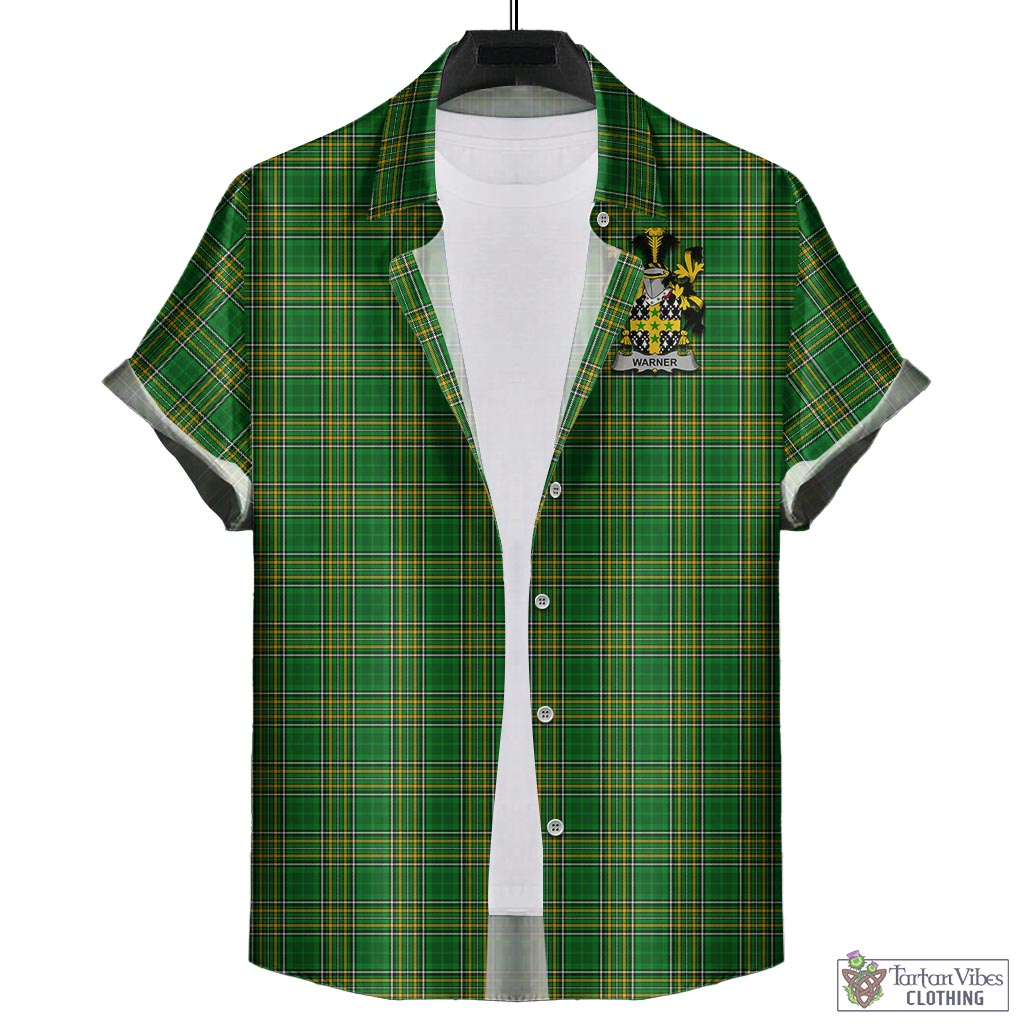 Warner Irish Clan Tartan Hawaiian Shirt with Coat of Arms - Tartan Vibes Clothing