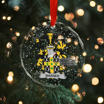 Warner Irish Clan Christmas Glass Ornament with Coat of Arms - 2D-tartanvibesclothing