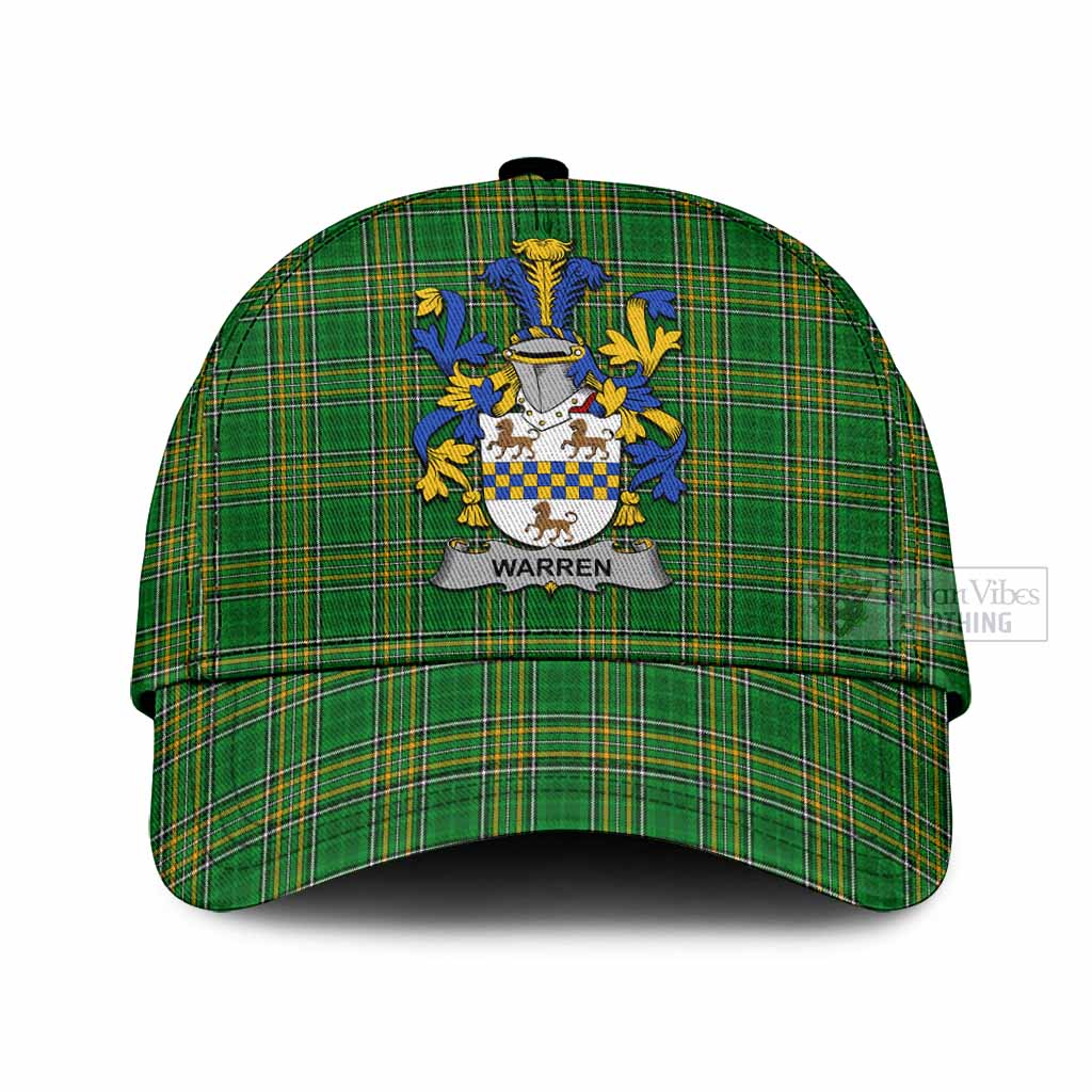 Tartan Vibes Clothing Warren Irish Clan Tartan Classic Cap with Coat of Arms