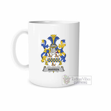 Warren Irish Clan Coat of Arms Ceramic Mug White - 2D-tartanvibesclothing