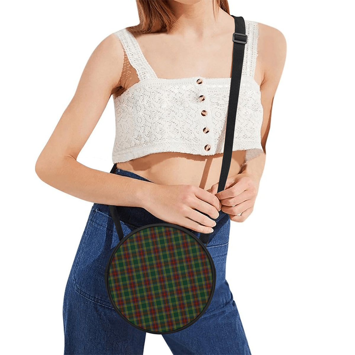 Waterford County Ireland Tartan Round Satchel Bags One Size 9*9*2.7 inch - Tartan Vibes Clothing