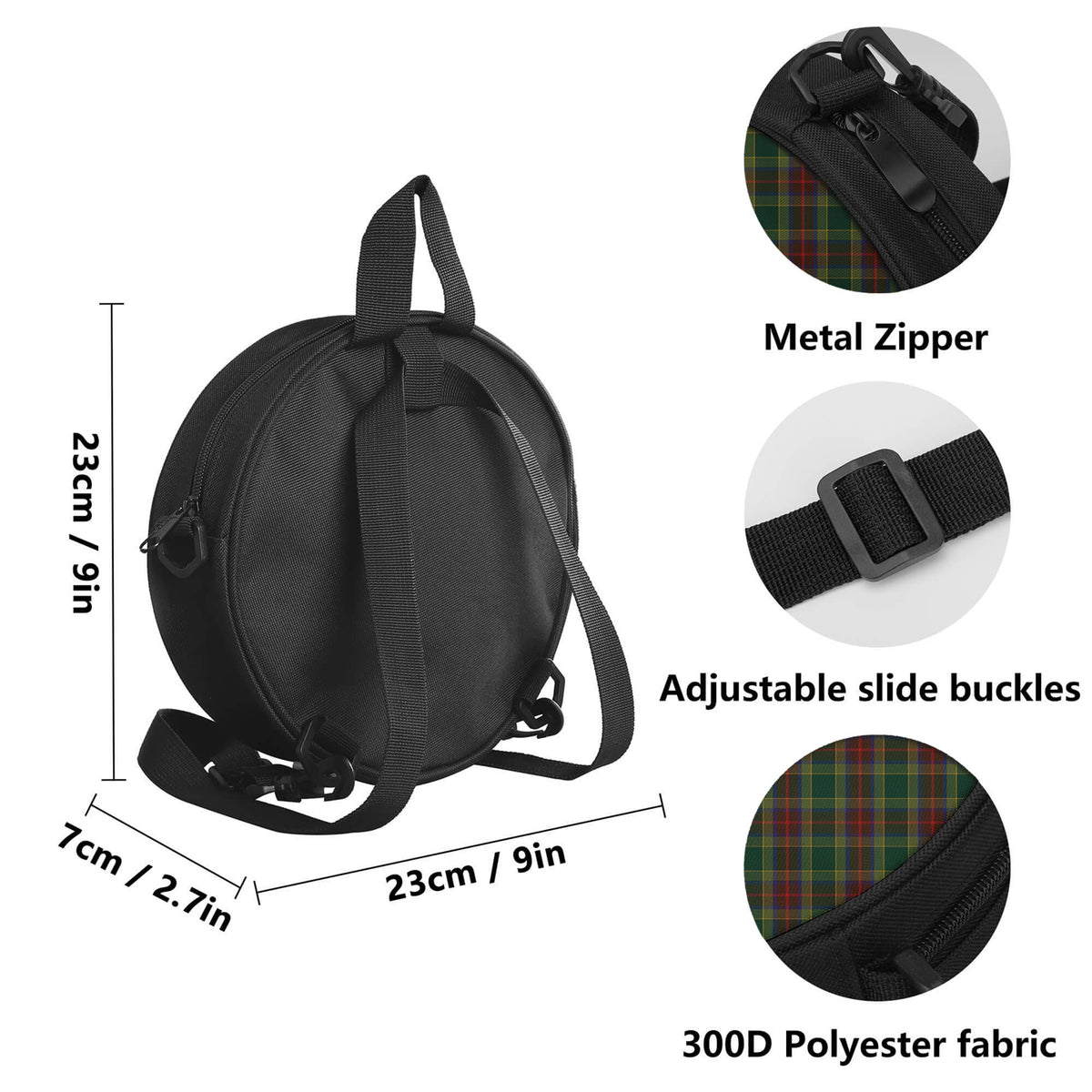 Waterford County Ireland Tartan Round Satchel Bags - Tartan Vibes Clothing